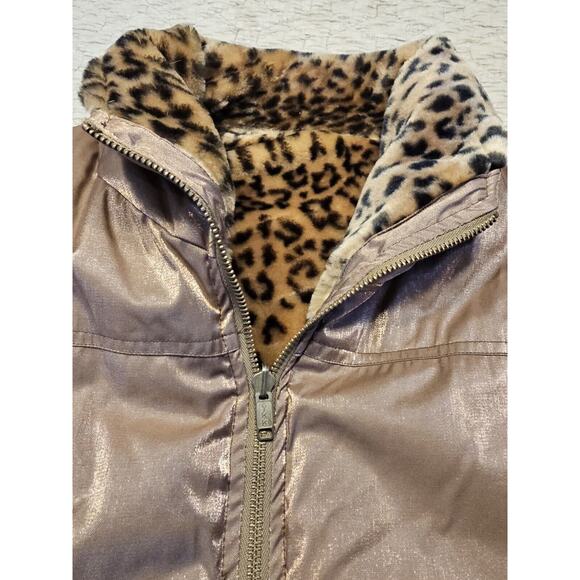 Reversible Coat Gold Faux Leopard Print Unbranded Womens  No Size Tag 3X - 4X - Picture 2 of 12